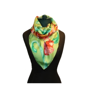 GAIL TOMA'S AMARYLLIS© 36" Square Silk Scarf Ideal Gift for Flower Lovers & Gardening Enthusiasts