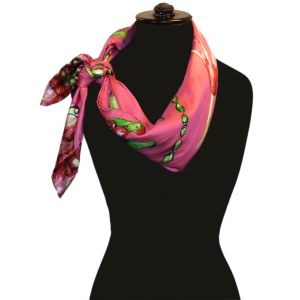 Gift for Gardeners - GAIL TOMA LTD. EDITION Hibisucs© Silk Hand Rolled and Printed All Silk Scarf